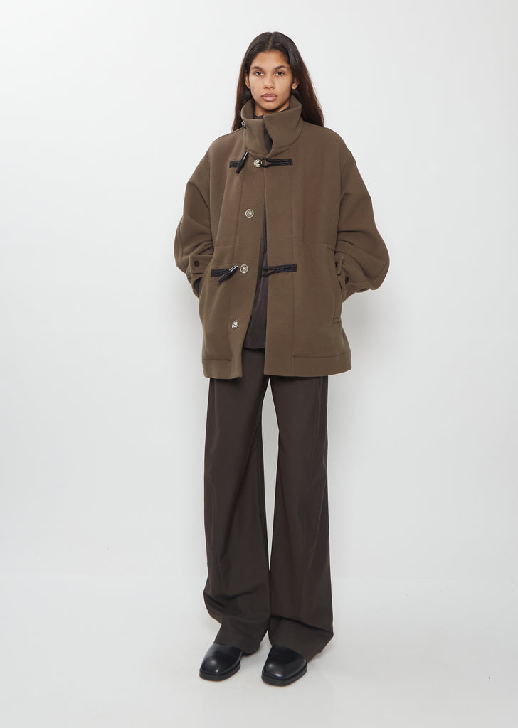 Short Duffle Wool Coat — Thyme
