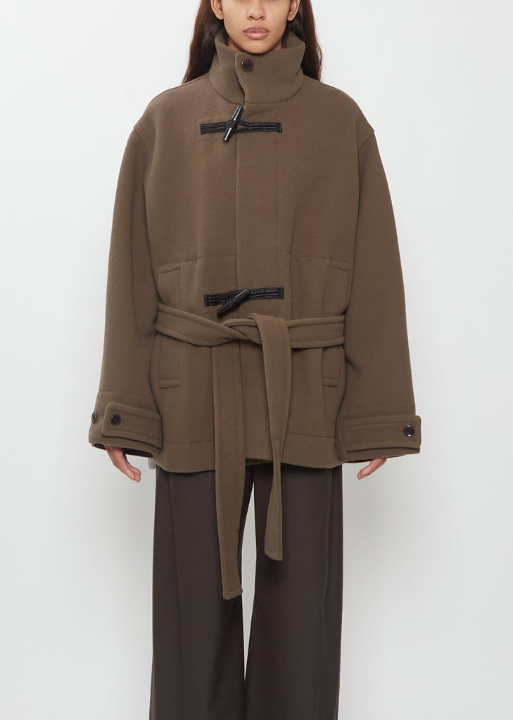 Short Duffle Wool Coat — Thyme