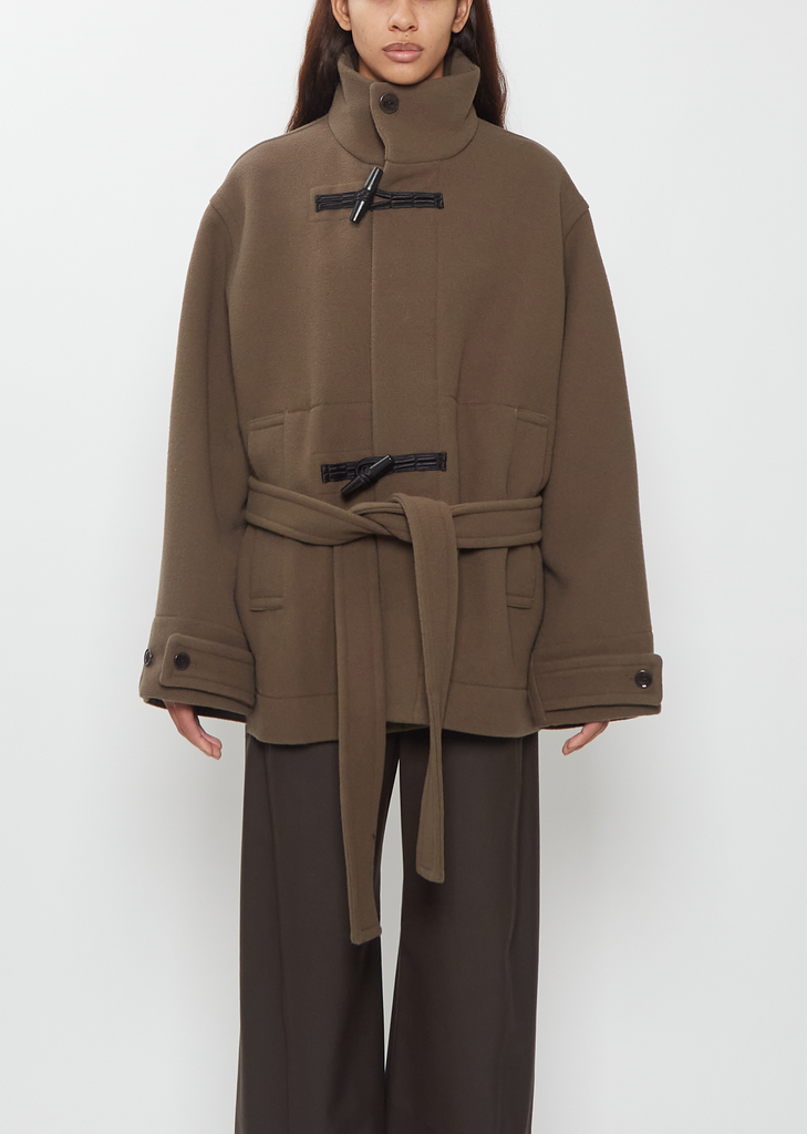 Short Duffle Wool Coat — Thyme