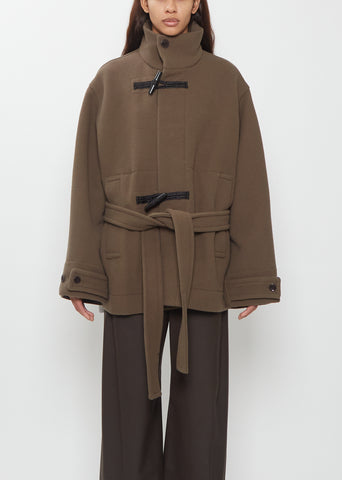 Short Duffle Wool Coat — Thyme