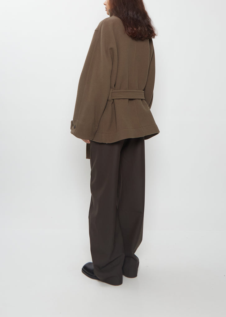Short Duffle Wool Coat — Thyme