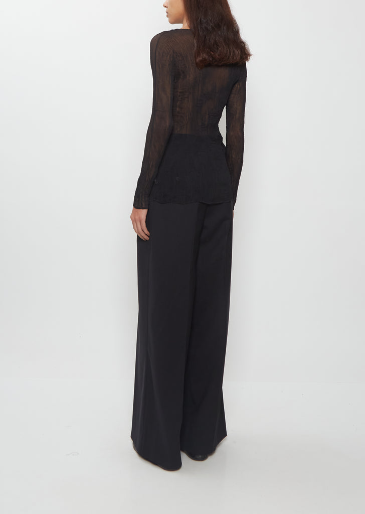 Chiffon Twist BK/WT Top