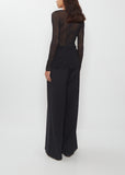 Chiffon Twist BK/WT Top