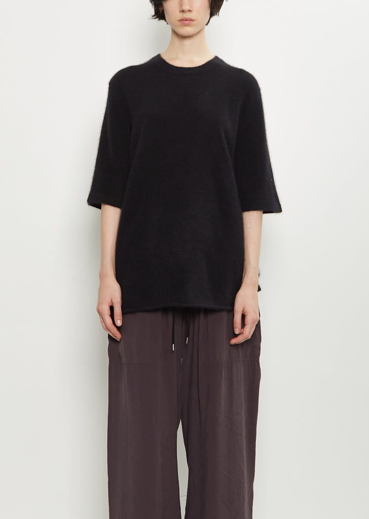Raven Mercerized Wool Sweater — Black