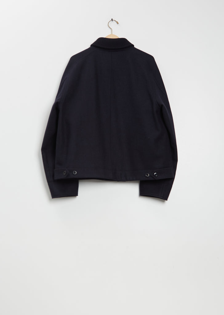 Rib Neck Wool Jacket