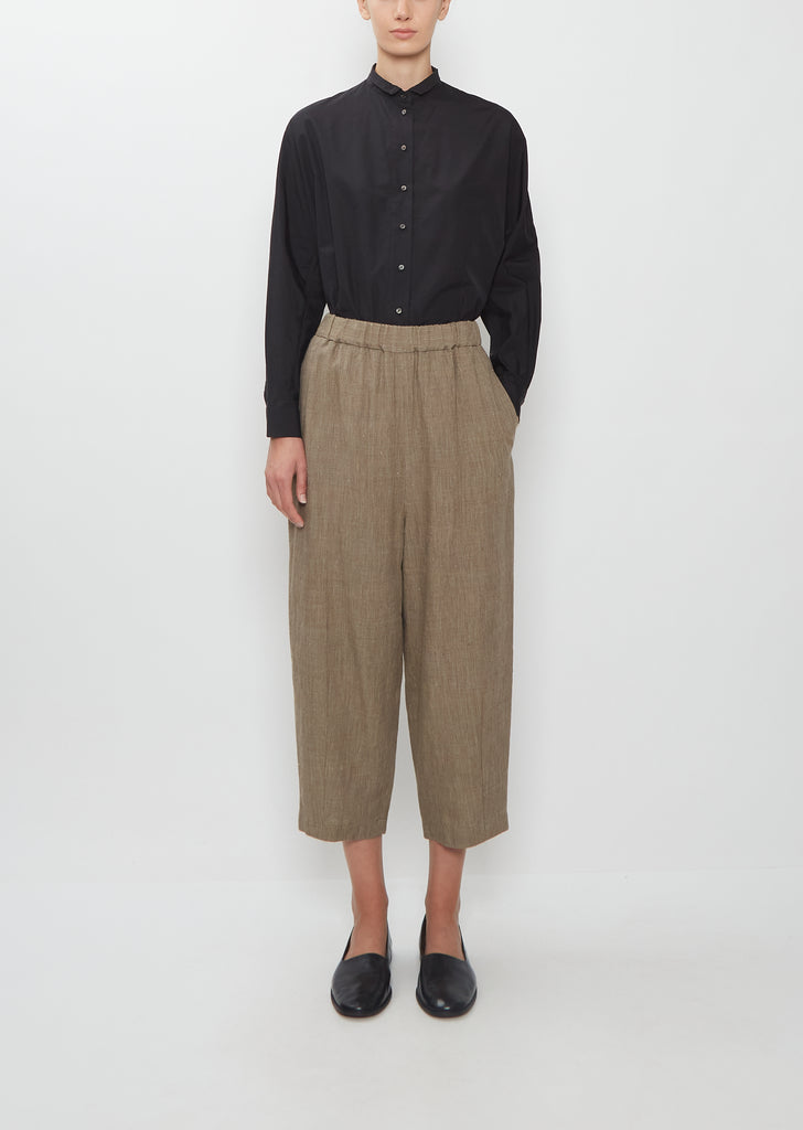 Hem Dart Easy Linen Wool Pants