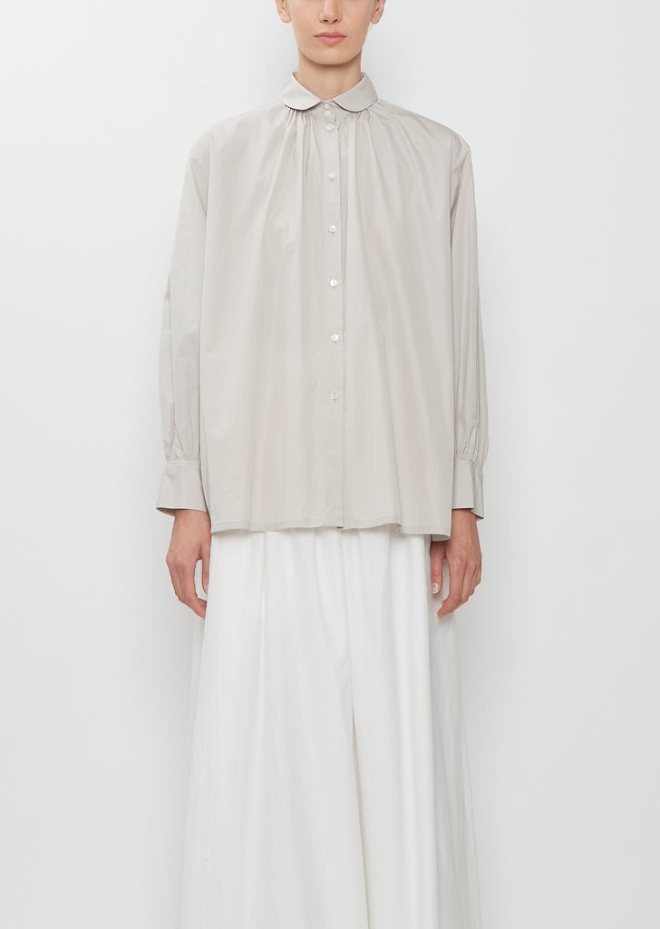 Rounded Collar Cotton Shirt
