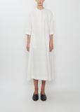 Side Panel Cotton Linen Dress — Off White