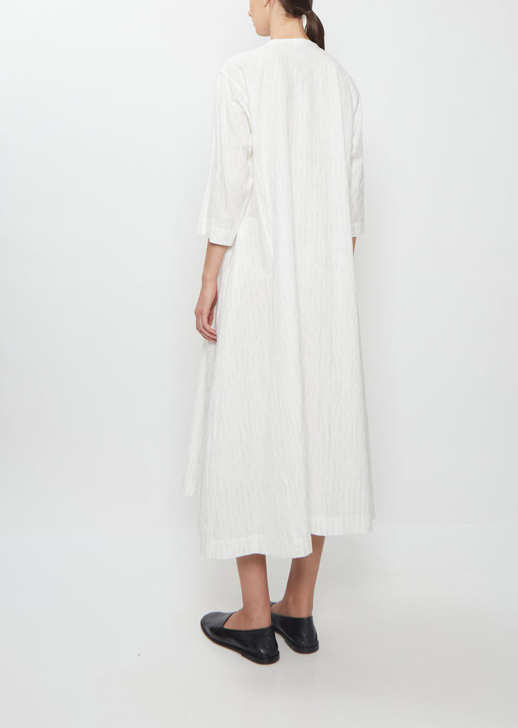 Side Panel Cotton Linen Dress — Off White