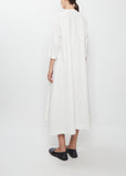 Side Panel Cotton Linen Dress — Off White