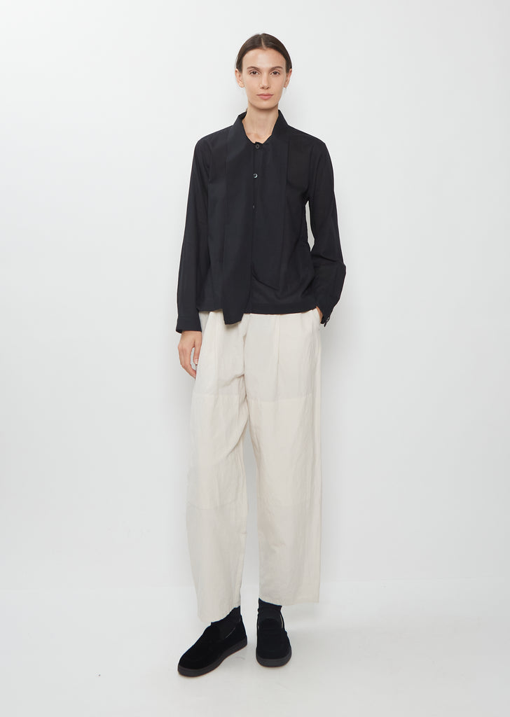 Cotton Cashmere Voile Front Tie Shirt