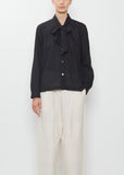 Cotton Cashmere Voile Front Tie Shirt