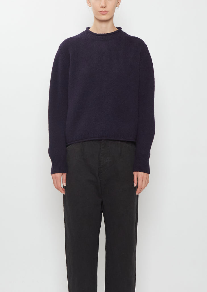 Shetland Wool Rolled Edge Sweater