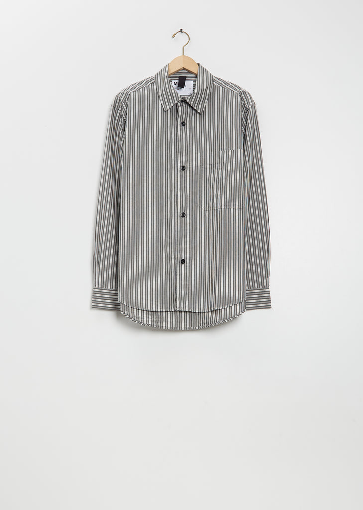 Basic Cotton Shirt — Forest / Grey / Off White