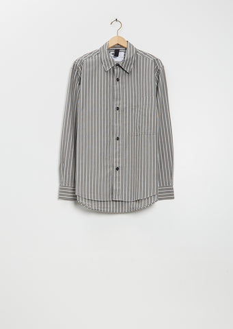 Basic Cotton Shirt — Forest / Grey / Off White