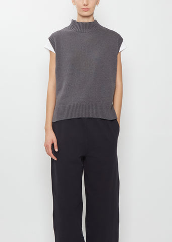 Wool Cotton Slipover — Charcoal