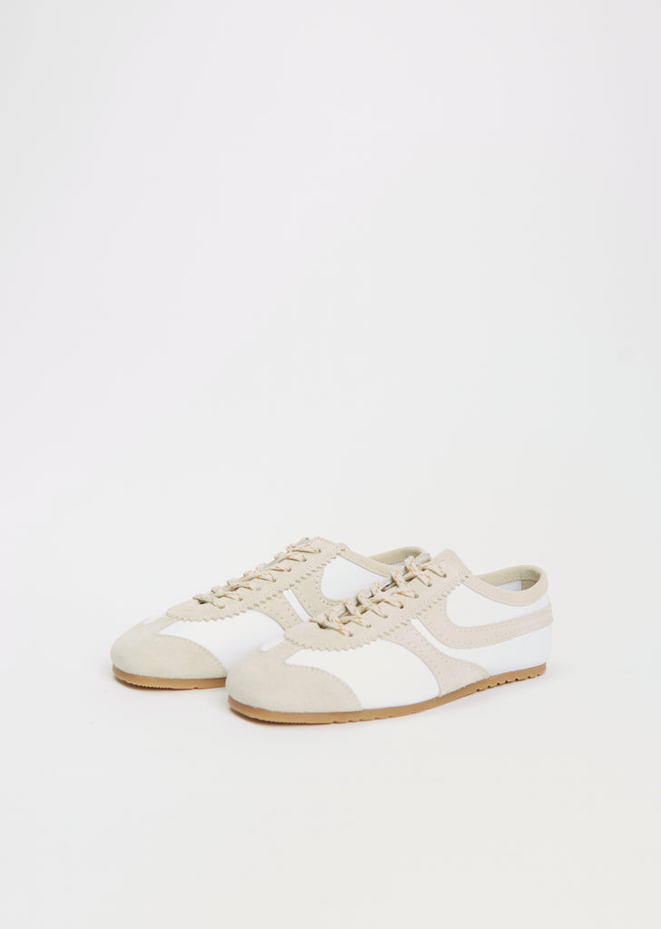 Suede Leather Trainer — White