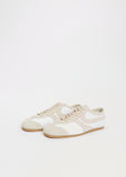 Suede Leather Trainer — White