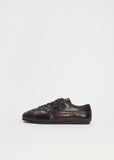 Snake Effect Leather Trainer