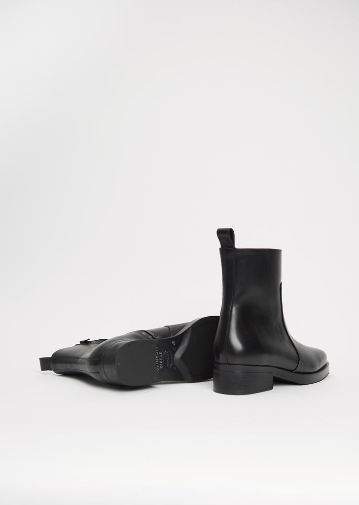 Square Toe Leather Boot