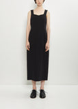 Cotton Linen Gabardine Dress — Black