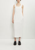 Cotton Linen Gabarine Dress — White