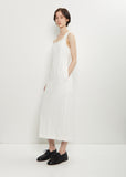 Cotton Linen Gabarine Dress — White