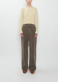 Finx Corduroy 5-Pocket Wide Pants — Olive Brown