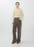 Finx Corduroy 5-Pocket Wide Pants — Olive Brown