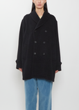 Wool Herringbone Shawl Collar Coat