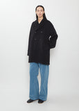 Wool Herringbone Shawl Collar Coat