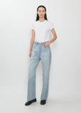 Faded Heavy Denim Center Pleated Pants