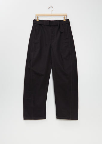 Twisted Belted Cotton Denim Pants