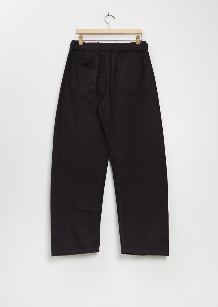 Twisted Belted Cotton Denim Pants
