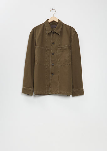 Workwear Cotton Denim Overshirt — Moss Green