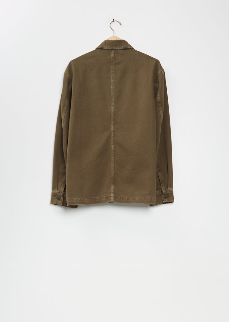 Workwear Cotton Denim Overshirt — Moss Green
