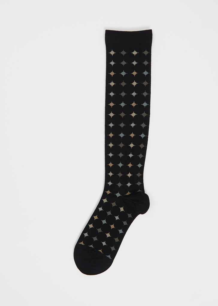 Big Circle Wool Compression High Socks — Black
