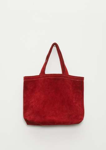Red suede tote bag hotsell