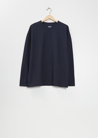 Marine Long Sleeve Cotton T-Shirt — Midnight