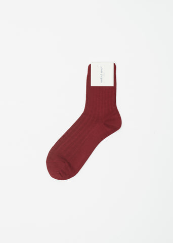 English Pointelle Socks — Bordeaux
