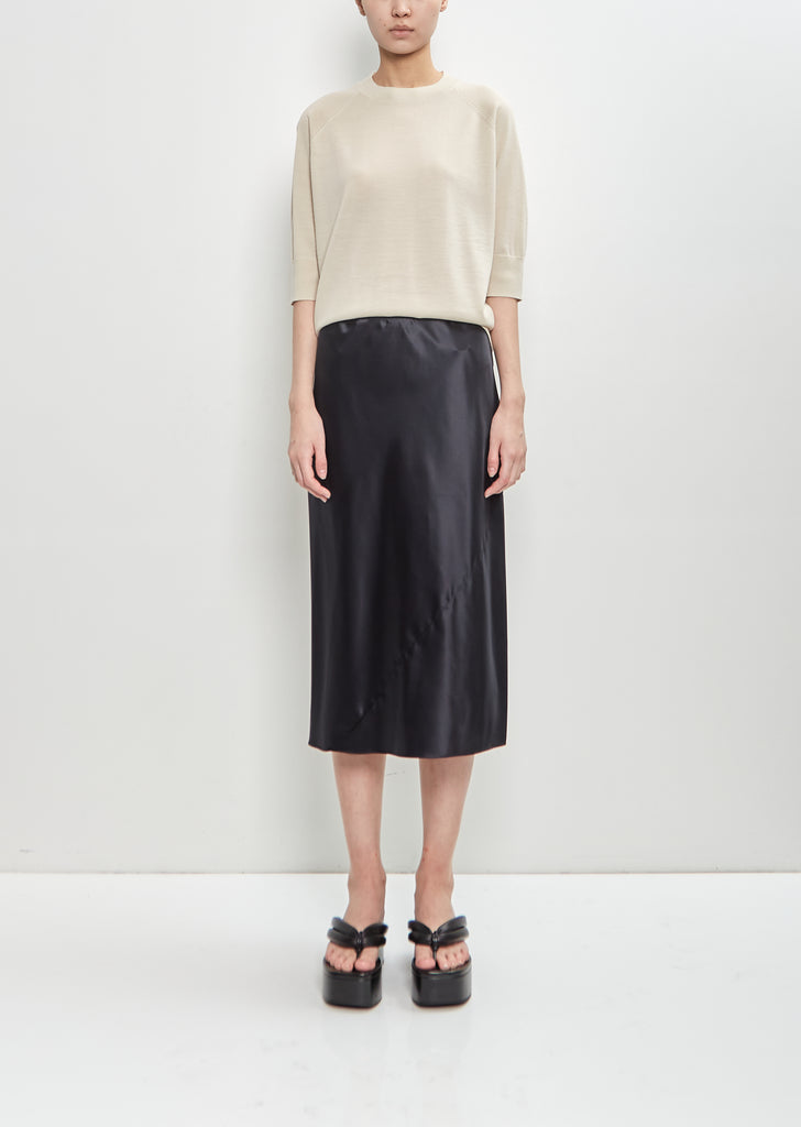 Silk Sati Skirt — Black