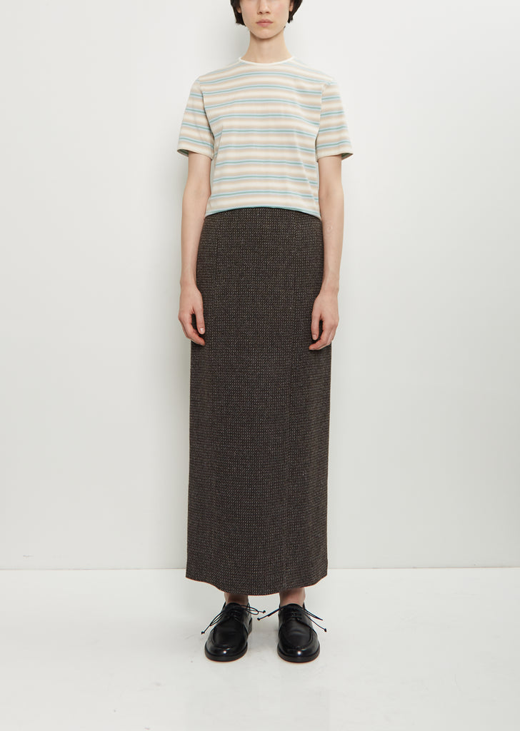 Alpaca Wool Silk Tweed Pencil Skirt