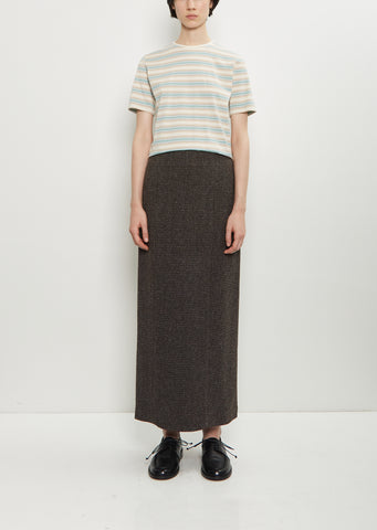 Alpaca Wool Silk Tweed Pencil Skirt