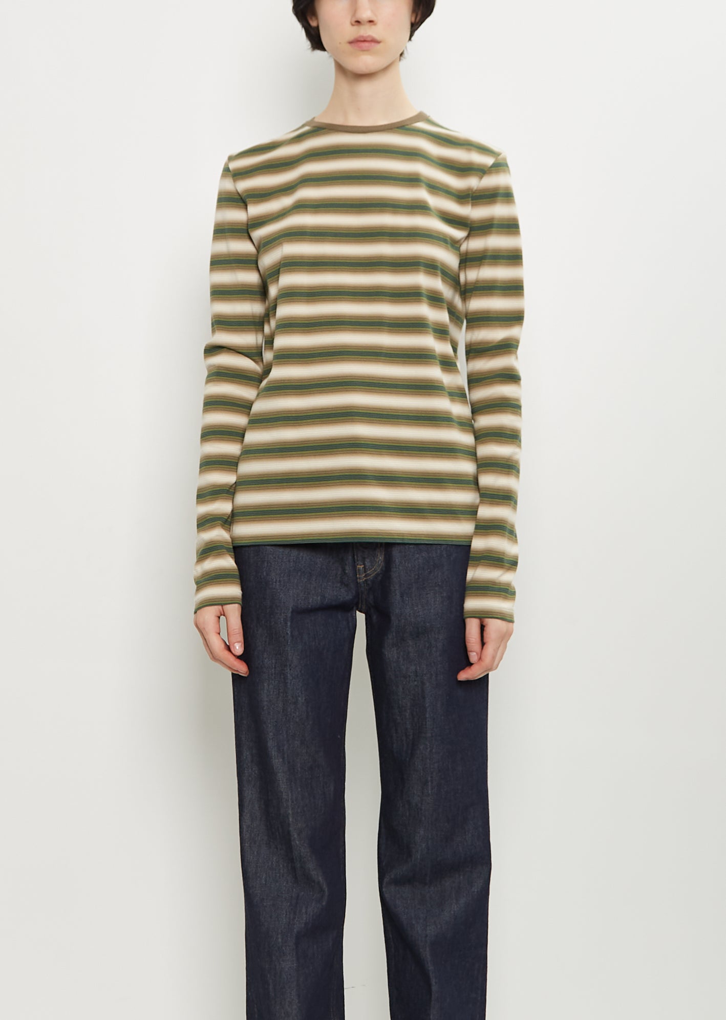 トップス AURALEE GRADIENT STRIPE JERSEY L/S TEE 5 Gradient Stripe Jersey L/S Tee | EUREKA FACTORY HEIGHTS
