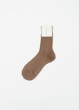 One Ribbed Socks — Cacao
