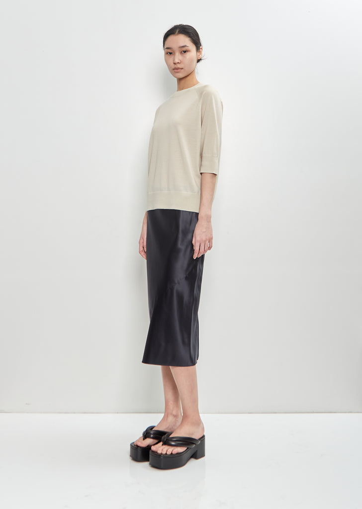 Silk Sati Skirt — Black