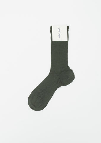 Wool Blend Socks — Grey Green
