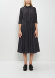 Cotton Tartan Belted Pleated Dress