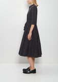 Cotton Tartan Belted Pleated Dress