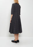 Cotton Tartan Belted Pleated Dress